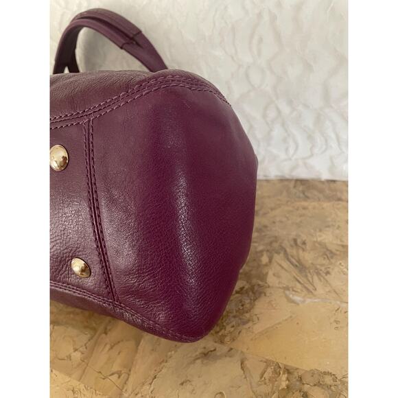 COACH Mia/garnet plum Pleated Leather Carryall Shoulder Bag 13914 - Picture 12 of 13